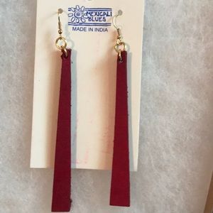 Red Leather Boho Earrings
